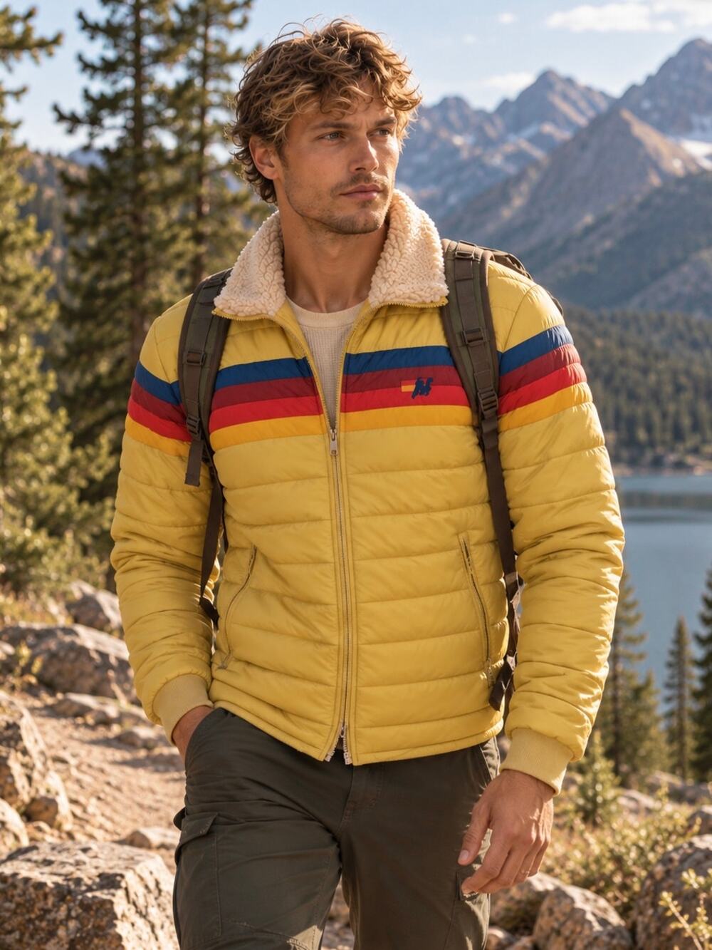 Aviator Nation 4 Stripe Rainbow Sleeve Jacket